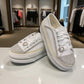 Nikpa Heart white platform sneakers with rhinestone heart detail and pearl trim
