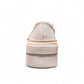 Nikpa Heart white platform sneakers with rhinestone heart detail and pearl trim