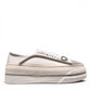 Nikpa Heart white platform sneakers with rhinestone heart detail and pearl trim