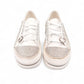 Nikpa Heart white platform sneakers with rhinestone heart detail and pearl trim
