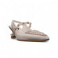 NIKPA LARA white bridal slingback heels with pearl embellishments and a unique sculptural heel