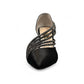 Nikpa OCTI black bridal high heel shoe with elegant parallel embellished straps and pointed toe