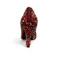 Nikpa Seaside red synthetic high heel pump adorned with intricate handmade beads and crystals
