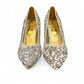 Nikpa Seaside silver synthetic handmade women's high heel pump with decorative stone embellishments