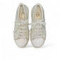 Nikpa Sofi white bridal platform sneaker with pearl and rhinestone embellishments on a thick sole