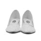 NIKPA TINA white bridal high heels with delicate lace detailing and a comfortable block heel