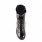 Olang Glamour black winter boot with lace-up front, wool lining, and Alaska outsole with ice cleats. Photo of upper view.