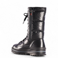 Olang Glamour black winter boot with lace-up front, wool lining, and Alaska outsole with ice cleats. Photo of back side view.