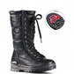 Olang Glamour black winter boot with lace-up front, wool lining, and Alaska outsole with ice cleats. Photo of right side view.