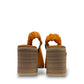 Roamers Qiana orange leather slingback sandals with a 3-inch block heel and elasticated back strap
photo of the back