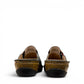 ortho-flex-S6132L black leather comfort clogs with multi-tone strap details, contrast stitching, and a low wedge sole.
photo of the back side