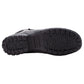 Propet Darley black leather ankle bootie with twin zips, knit collar, and rubber outsole.
photo of the bottom side