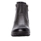 Propet Darley black leather ankle bootie with twin zips, knit collar, and rubber outsole.
photo of the front side