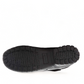Propet Delaney black leather ankle boot with adjustable strap closure and grey knit collar.
photo of the bottom side