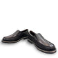 Propet Flynn black leather slip-on shoe with twin gore panels and a durable rubber outsole.
photo of the feont side