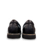 Propet Flynn black leather slip-on shoe with twin gore panels and a durable rubber outsole.
photo of the back side