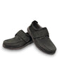 Propet Pomeroy navy suede boat shoe with lace closure, contrast stitching, and cushioned EVA midsole.
photo of the front side