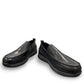 Propet Preston black leather slip-on boat shoe with twin gores and a flexible EVA outsole.
photo of the front side