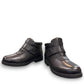 Propet Tyler black leather waterproof boot with hook and loop strap and rugged TPR outsole.
photo of the front side