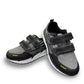 Propet Ultra Strap grey and black athletic shoe with double hook-and-loop closure and knit mesh upper.
photo of the front side