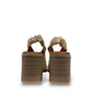 Roamers Qiana bone leather slip-on heels with elasticated back strap and 3-inch block heel