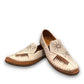 Roamers Atzi eggnog leather flat with cutout details and cushioned footbed.
photo of the front side