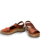 roamers Ellsie mahogany leather sling-back wedge sandals with elastic strap and platform sole
photo of the front side