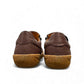 Roamers Enid brown leather slip-on shoes with contrast stitching and a textured rubber sole.
photo of the back side