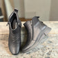 Roamers Hayden black leather ankle boots with double side zippers and a comfortable platform sole.