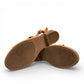 Roamers Jude low heel sandal in yellow and brown leather with a side buckle strap.
photo of the bottom side
