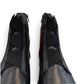 Roamers Kennedy black leather ankle boot with a thick ribbed rubber platform sole and side zipper.
