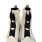 Roamers Kennedy cream leather ankle boots with a black rubber platform outsole and side zipper entry.