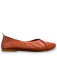 Roamers Malia mahogany brown leather ballet flats with a soft slip-on design and gathered detail.
photo of the right side