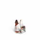 Roamers Mesa white leather peep-toe sandal with side zipper and low block heel.
photo of the top side