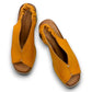 Roamers Qiana orange leather slingback sandals with a 3-inch block heel and elasticated back strap
photo of the top