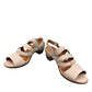roamers Remi silver grey leather heeled sandals with an adjustable back strap and comfortable block heel.
photo of the front side