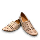 roamers silver gray leather slip-on loafer with geometric laser cutouts and artisan stitched detailing.
photo of the front side