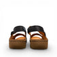 Roamers Talani black leather sandals with a velcro instep strap and comfortable rubber outsole.
photo of the back side