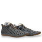 ROAMERS VENUS ankle shoes in Anar grey leather with floral cutouts, elastic lacing, and flexible sole.
 photo of the right side