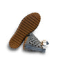 ROAMERS VENUS ankle shoes in Anar grey leather with floral cutouts, elastic lacing, and flexible sole.
photo of the bottom