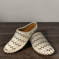 Roamers Verity mink leather slip-on sandal with breathable perforated cutouts and rubber outsole.
photo of the front side