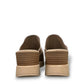 Roamers Veronica silver grey leather wedge mules with a knotted front detail and platform sole.
photo of the back side