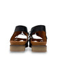 Roamers Vienna black leather lace-up sandals with cut-out design and tan footbed
photo of the back