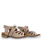 Roamers Vienna silver grey leather sandals with lace-up closure and cut-out floral toe detail.
photo of the right side