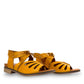 Roamers Vienna yellow leather sandals with lace-up closure, cut-out toe detail, and low block heel.
photo of the front side