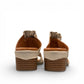 Roamers Zola slides in egret cream leather with a low block heel and gathered front detail.
photo of the back side