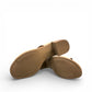 Roamers Zola slides in egret cream leather with a low block heel and gathered front detail.
photo of the bottom side