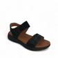 Romika Elise 01 black vegan-friendly walking sandal with adjustable velcro straps and arch support.
photo of the right side