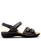 Romika Ibiza black leather sandal with four adjustable hook and loop straps and flexible outsole.
photo of the right side