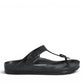 Romika Roemer 07 black EVA waterproof thong sandal with adjustable T-strap buckle and contoured footbed.
photo of the right side